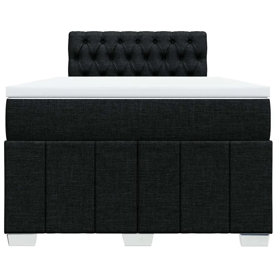 Sommier à lattes de lit avec matelas Noir 120x200 cm Tissu - 4