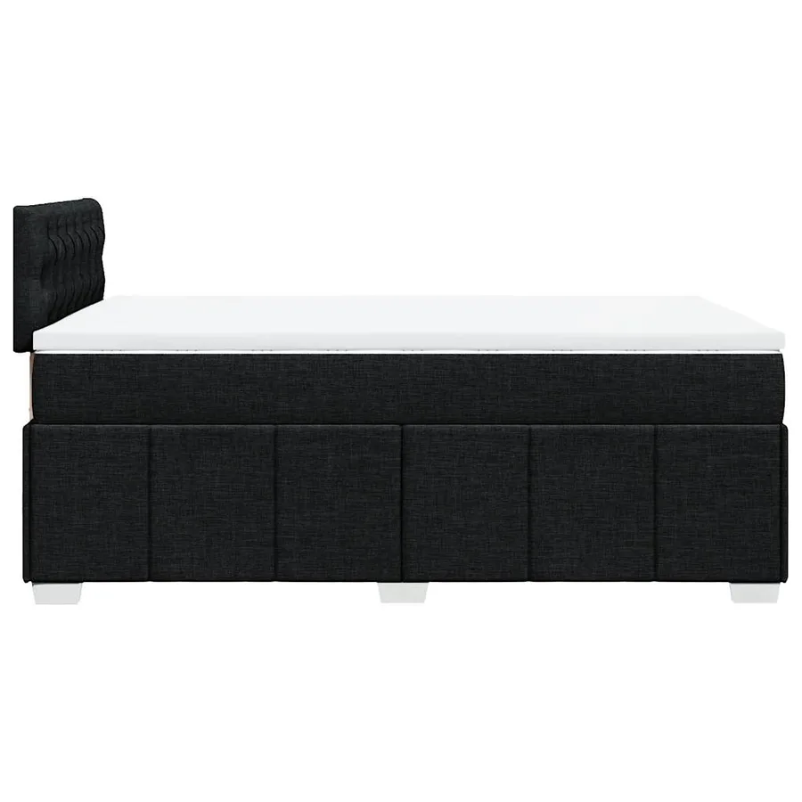 Sommier à lattes de lit avec matelas Noir 120x200 cm Tissu - 5