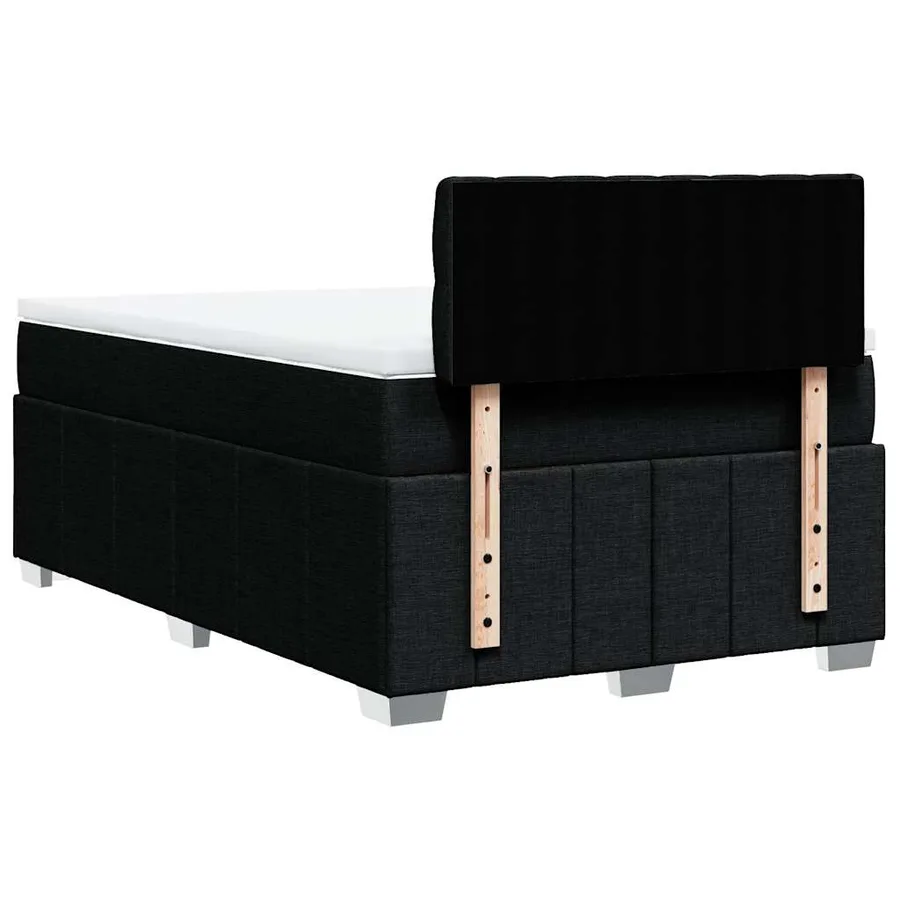 Sommier à lattes de lit avec matelas Noir 120x200 cm Tissu - 6