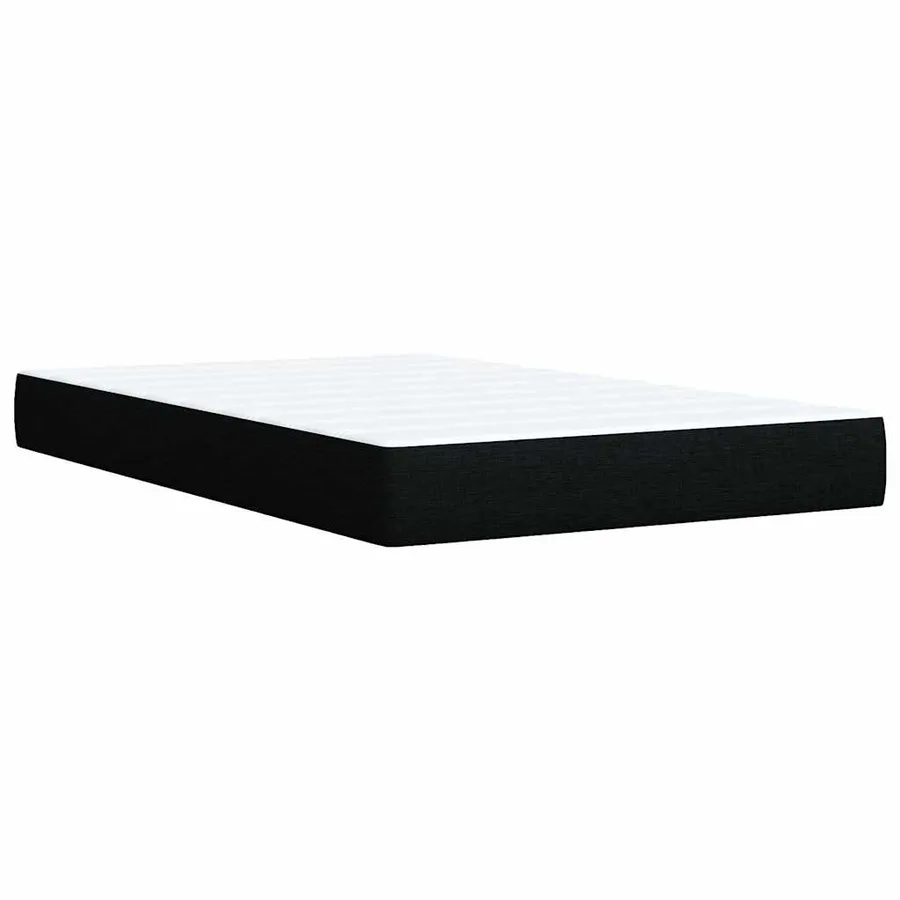 Sommier à lattes de lit avec matelas Noir 120x200 cm Tissu - 9