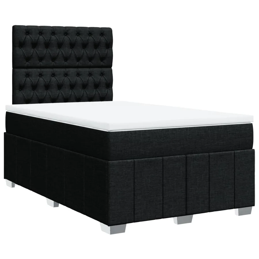 Sommier à lattes de lit avec matelas Noir 120x200 cm Tissu - 3
