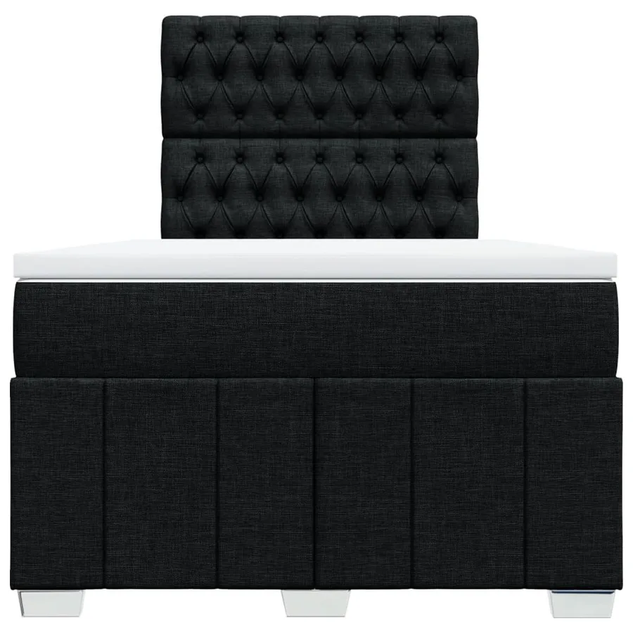 Sommier à lattes de lit avec matelas Noir 120x200 cm Tissu - 6