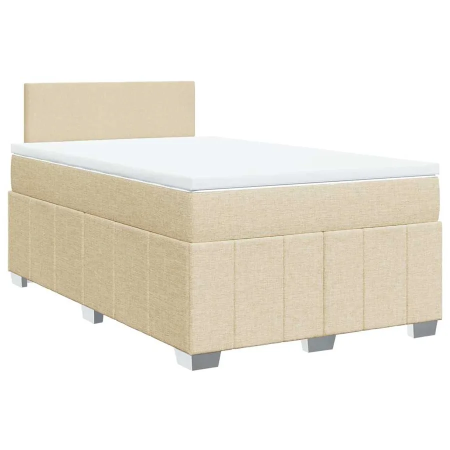 Sommier à lattes de lit avec matelas Crème 120x200 cm Tissu - 2
