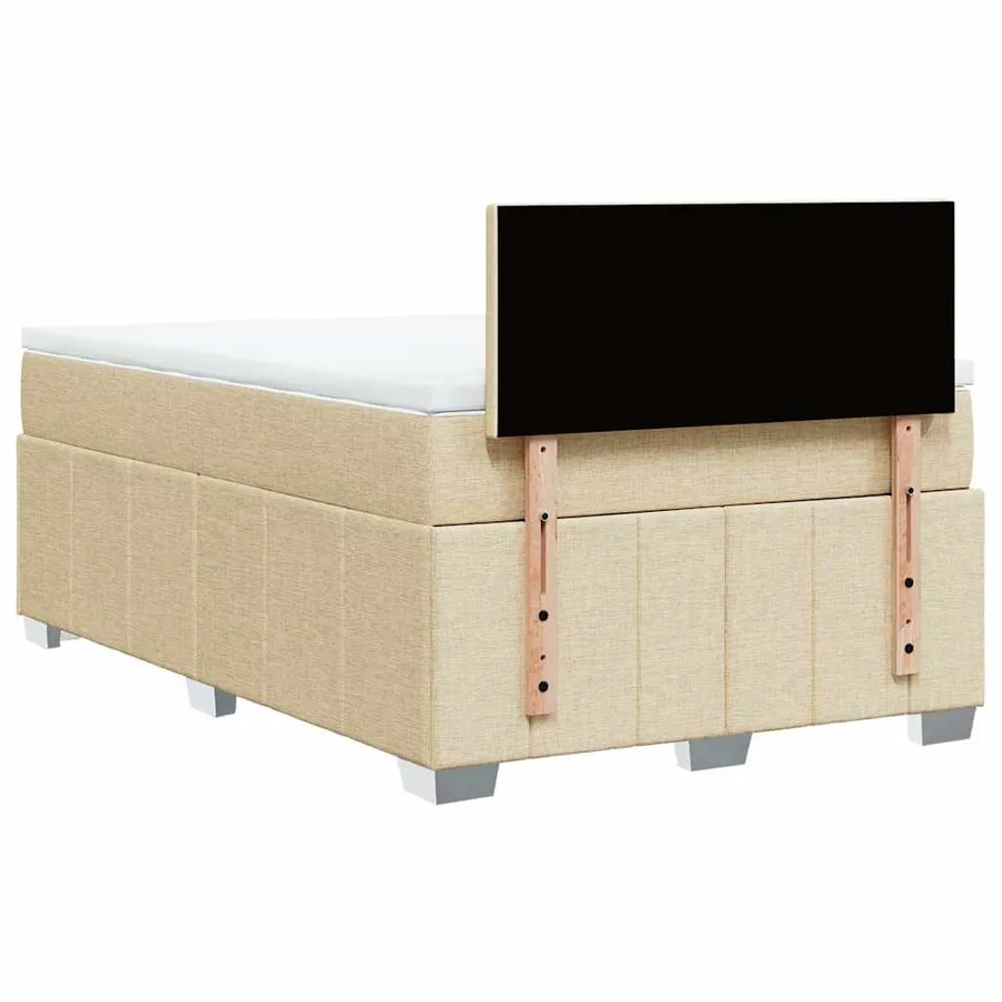 Sommier à lattes de lit avec matelas Crème 120x200 cm Tissu - 6