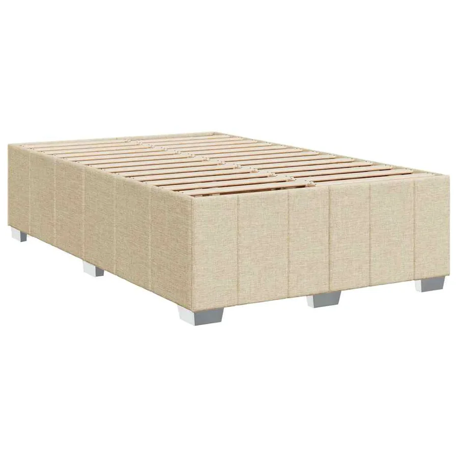 Sommier à lattes de lit avec matelas Crème 120x200 cm Tissu - 8