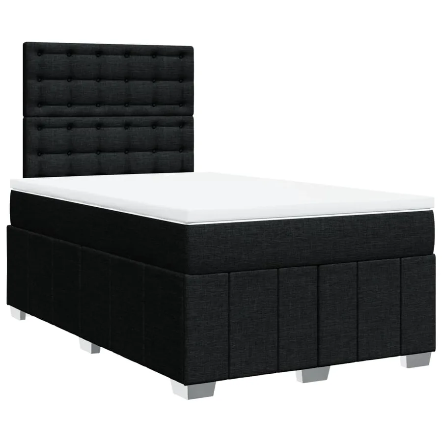 Sommier à lattes de lit avec matelas Noir 120x200 cm Tissu - 2