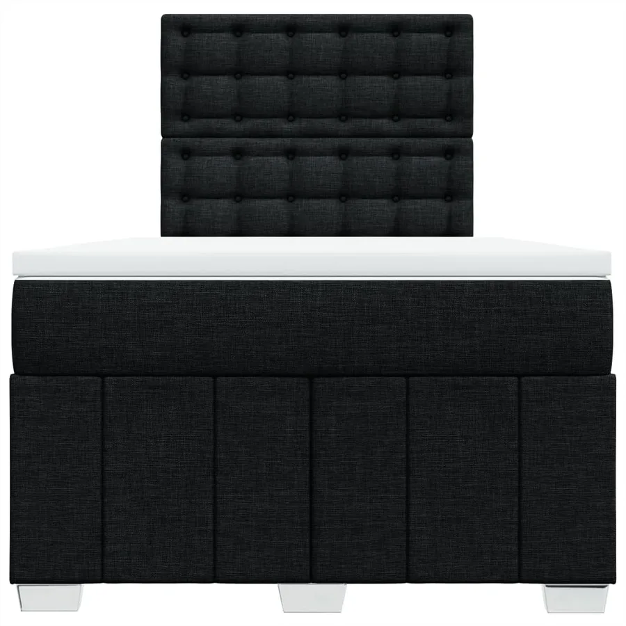 Sommier à lattes de lit avec matelas Noir 120x200 cm Tissu - 4