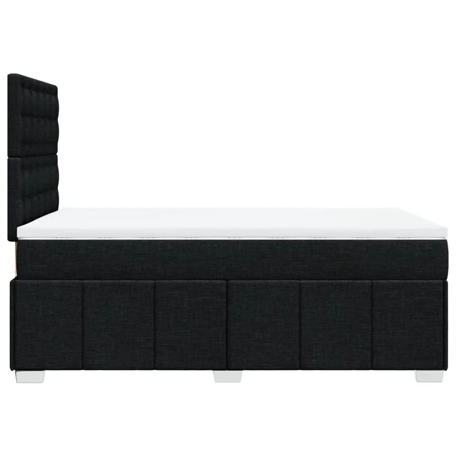 Sommier à lattes de lit avec matelas Noir 120x200 cm Tissu - 5