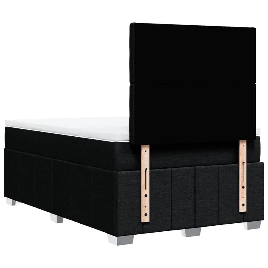 Sommier à lattes de lit avec matelas Noir 120x200 cm Tissu - 6