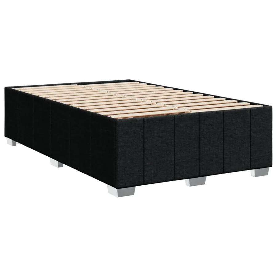 Sommier à lattes de lit avec matelas Noir 120x200 cm Tissu - 8
