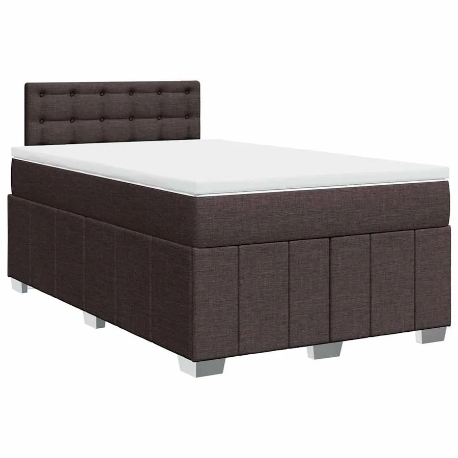 Sommier à lattes de lit avec matelas Marron foncé 120x200 cm - 2