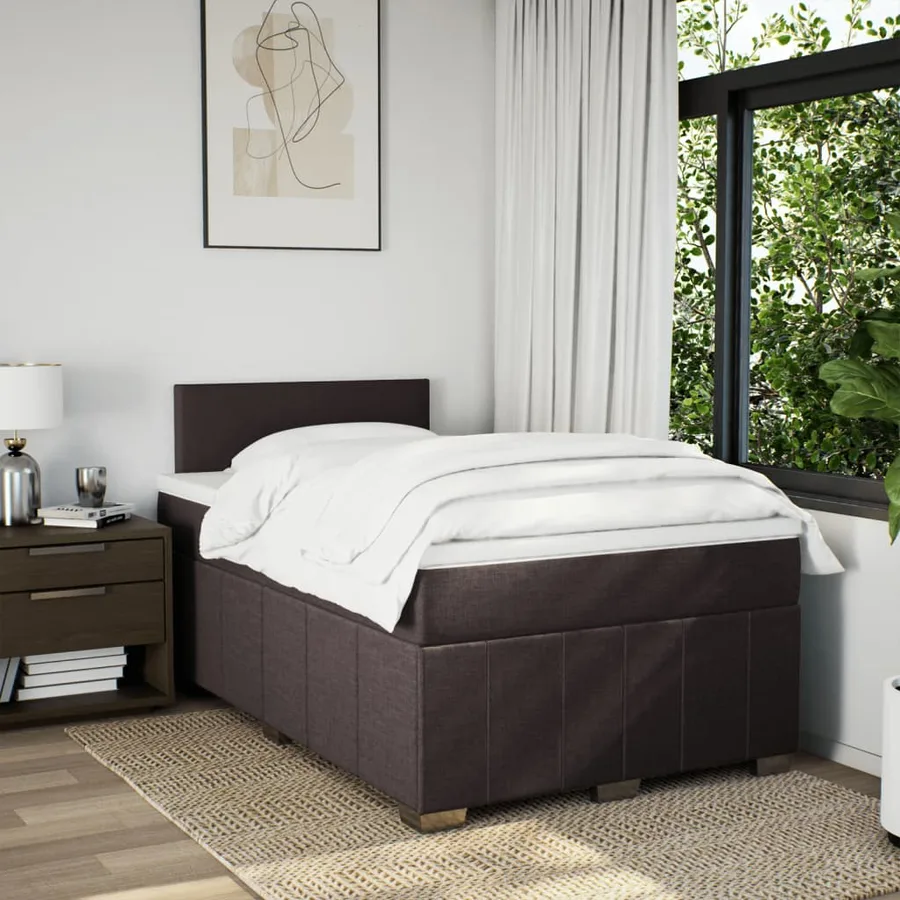 Sommier à lattes de lit avec matelas Marron foncé 120x200 cm - 3