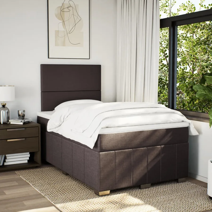 Sommier à lattes de lit avec matelas Marron foncé 120x200 cm - 5