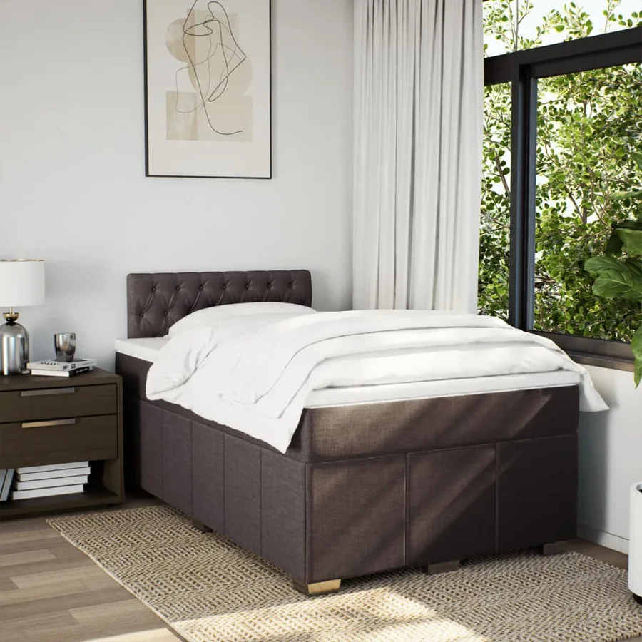 Sommier à lattes de lit avec matelas Marron foncé 120x200 cm - 4