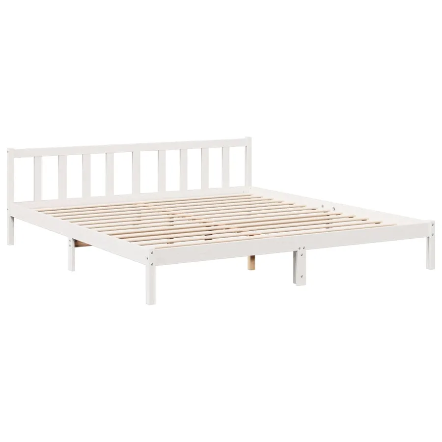 Cadre de lit extra long sans matelas 200x210 cm bois massif pin - 3