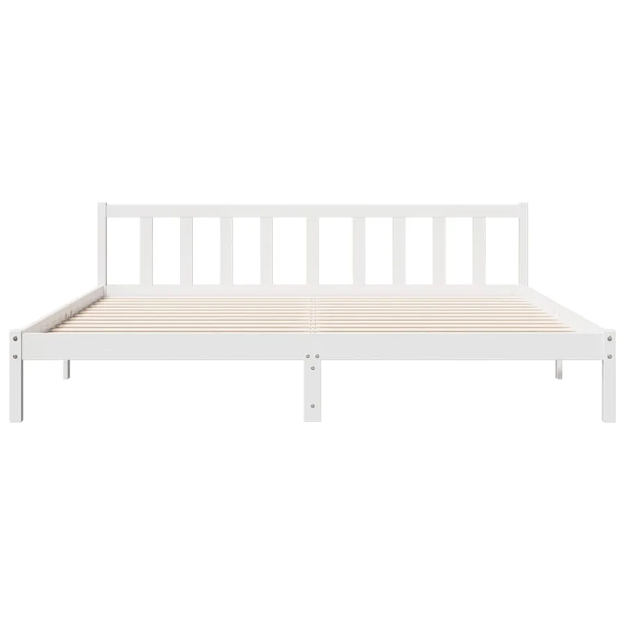 Cadre de lit extra long sans matelas 200x220 cm bois massif pin - 4