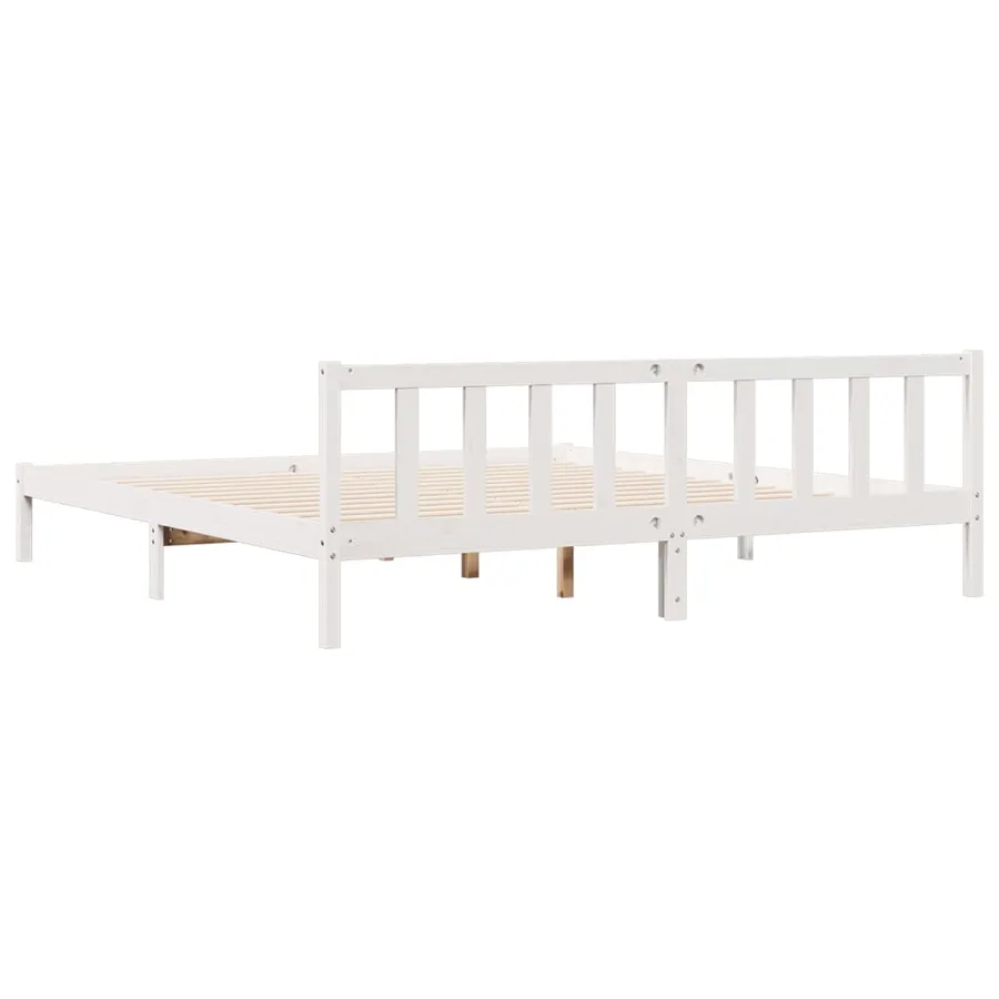 Cadre de lit extra long sans matelas 200x220 cm bois massif pin - 5