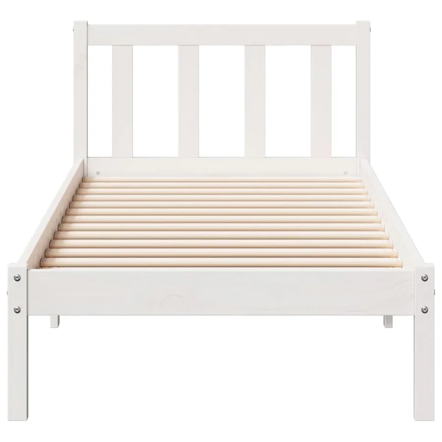 Cadre de lit extra long sans matelas 80x220 cm bois massif pin - 4