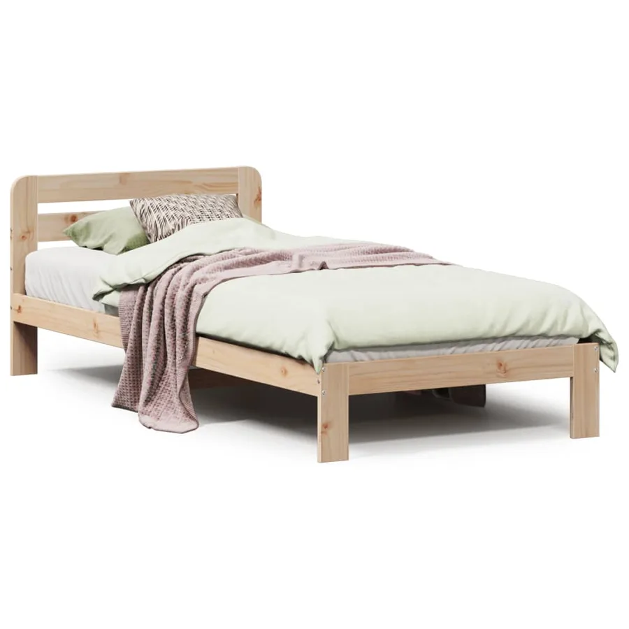 Cadre de lit sans matelas 90x200 cm bois de pin massif - 2