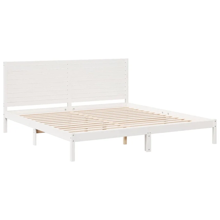Cadre de lit extra long sans matelas 180x220 cm bois massif - 3