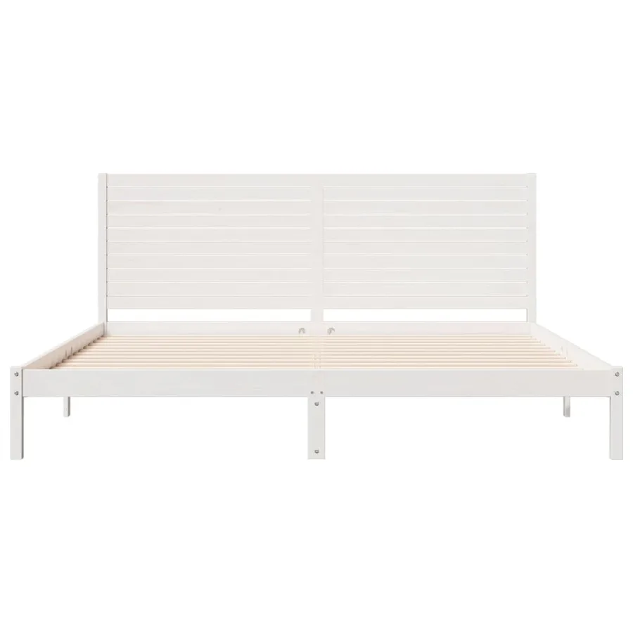 Cadre de lit extra long sans matelas 180x220 cm bois massif - 4