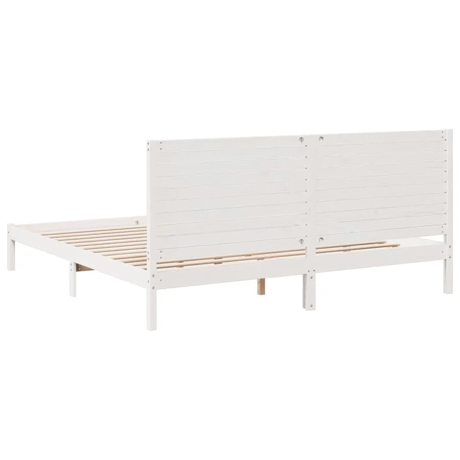Cadre de lit extra long sans matelas 180x220 cm bois massif - 6