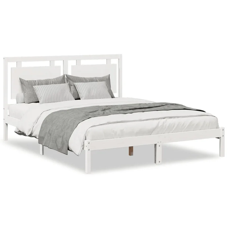 Cadre de lit extra long sans matelas 160x210 cm bois massif - 2