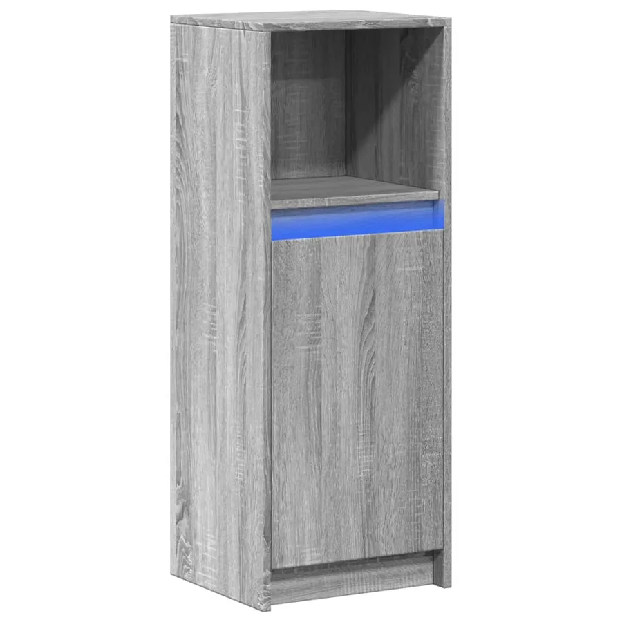 Buffet avec LED sonoma gris 38x34x100 cm bois d'ingénierie - 3