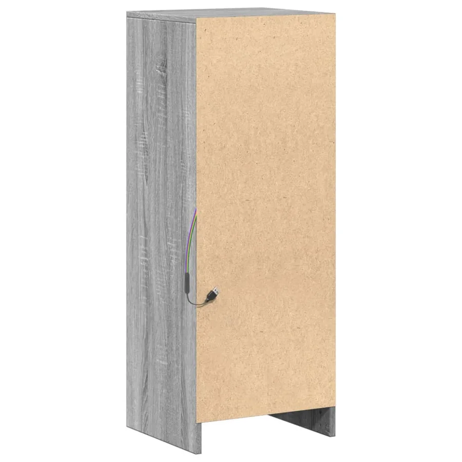 Buffet avec LED sonoma gris 38x34x100 cm bois d'ingénierie - 8