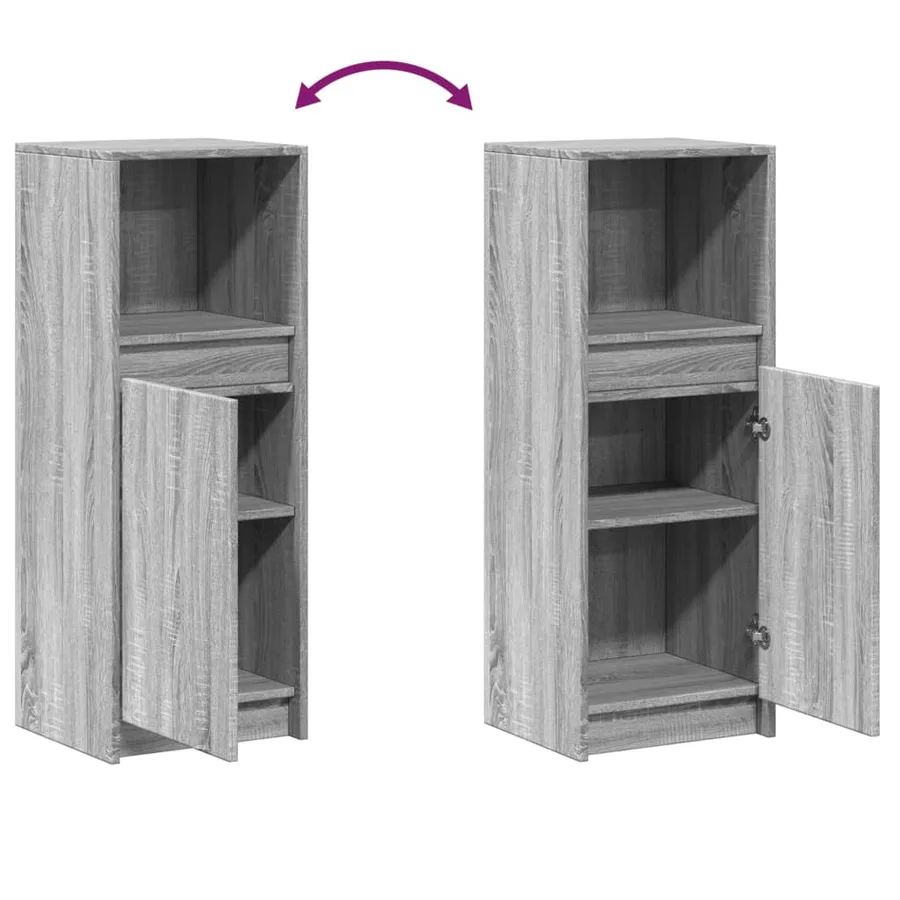 Buffet avec LED sonoma gris 38x34x100 cm bois d'ingénierie - 9