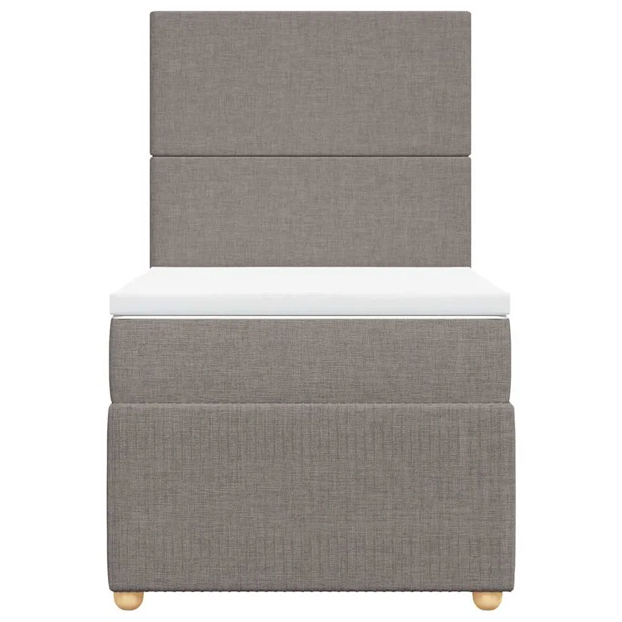 Sommier à lattes de lit avec matelas Taupe 90x200 cm Tissu - 4