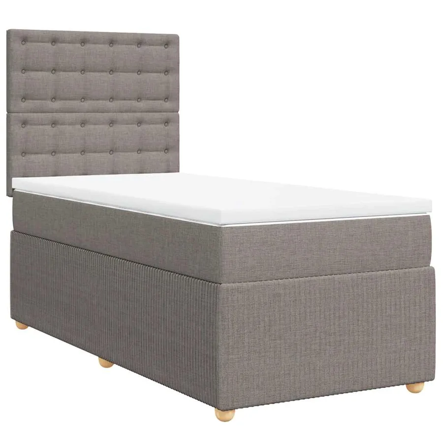 Sommier à lattes de lit avec matelas Taupe 90x200 cm Tissu - 2
