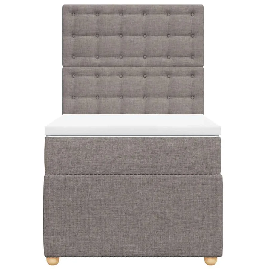 Sommier à lattes de lit avec matelas Taupe 90x200 cm Tissu - 4