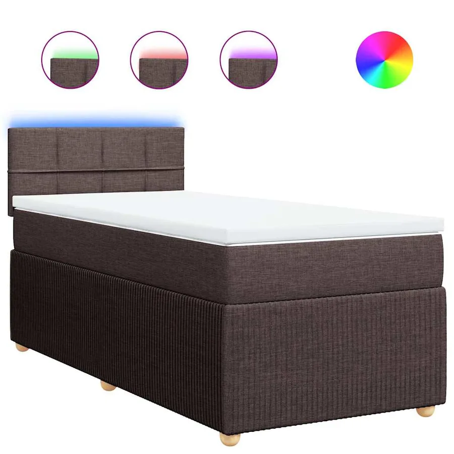 Sommier à lattes de lit avec matelas Marron foncé 90x200 cm - 2