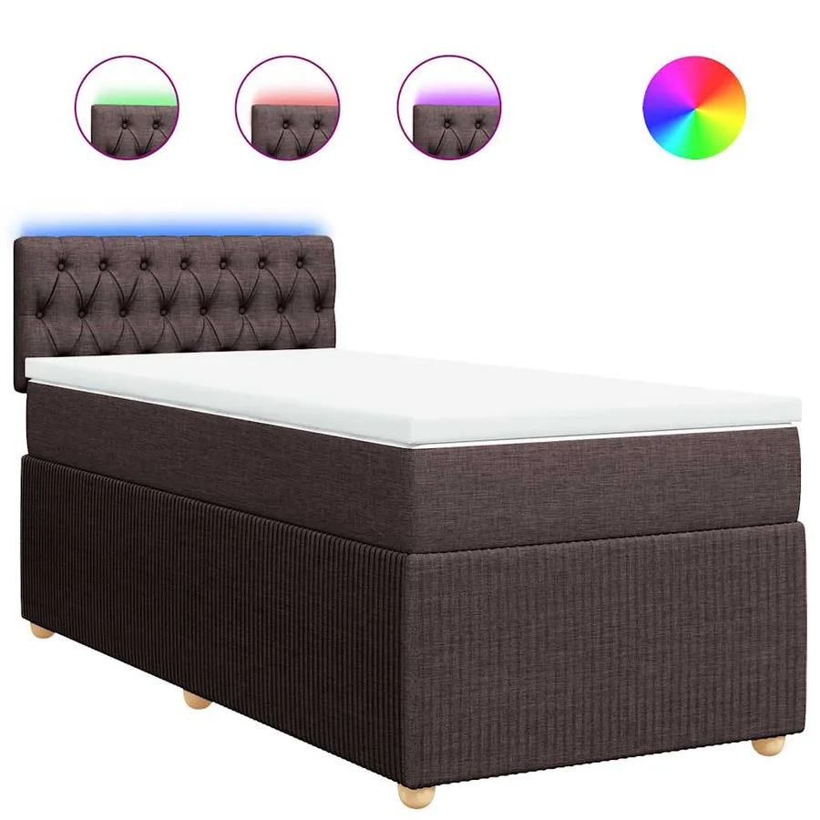 Sommier à lattes de lit avec matelas Marron foncé 90x200 cm - 2