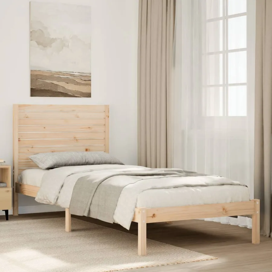 Cadre de lit extra long sans matelas 100x220 cm bois massif