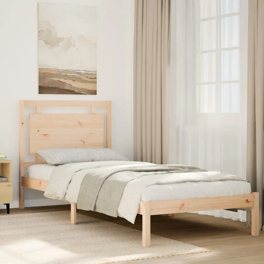 Cadre de lit extra long sans matelas 100x220 cm bois massif