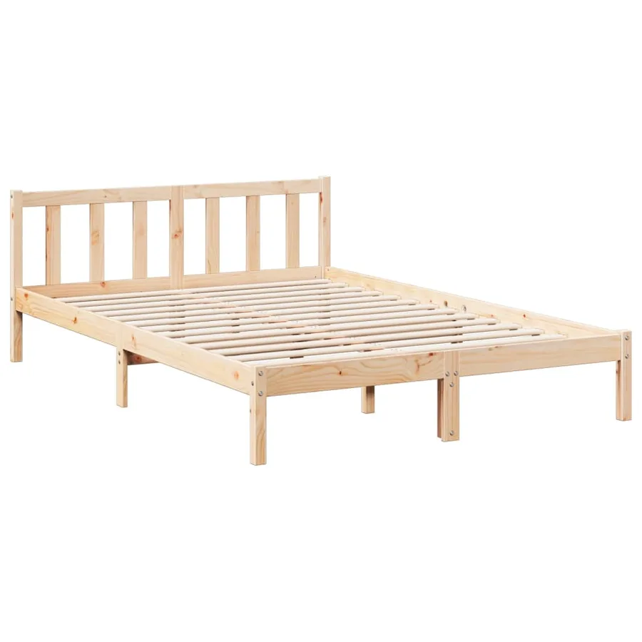 Cadre de lit extra long sans matelas 140x210 cm bois massif pin - 3