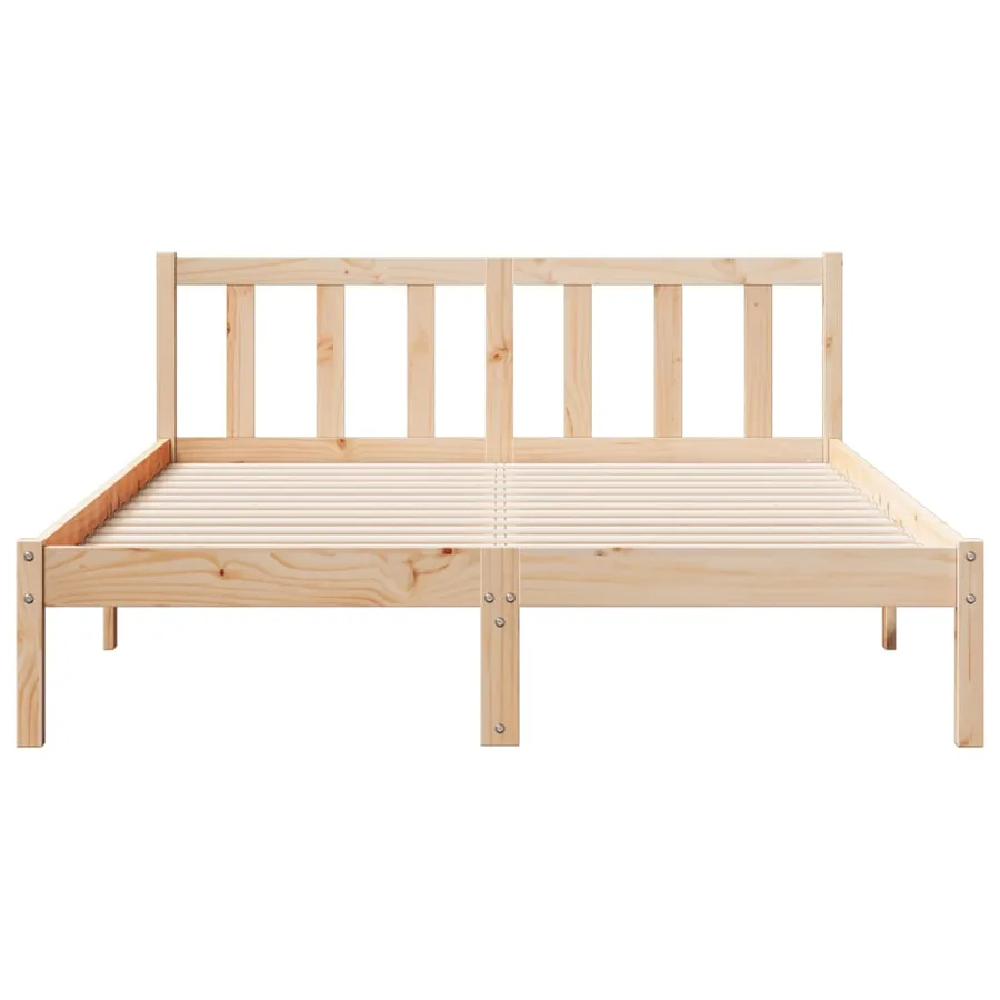 Cadre de lit extra long sans matelas 140x210 cm bois massif pin - 4