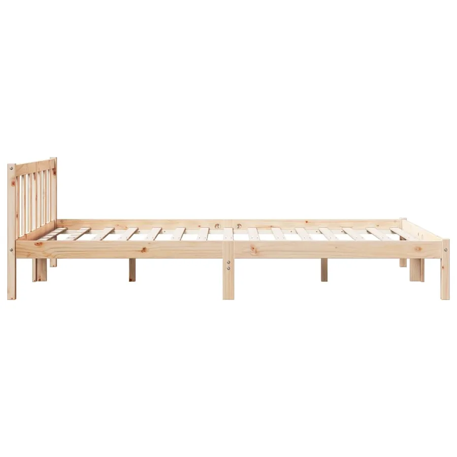 Cadre de lit extra long sans matelas 140x210 cm bois massif pin - 6