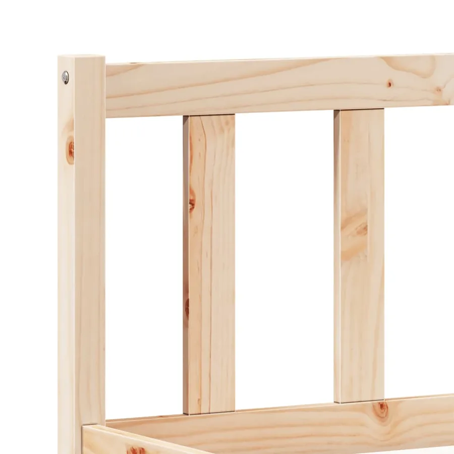 Cadre de lit extra long sans matelas 140x210 cm bois massif pin - 7