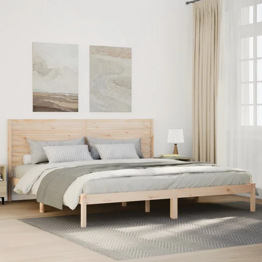 Cadre de lit extra long sans matelas 200x210 cm bois massif
