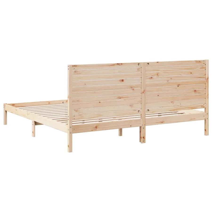 Cadre de lit extra long sans matelas 200x210 cm bois massif - 6