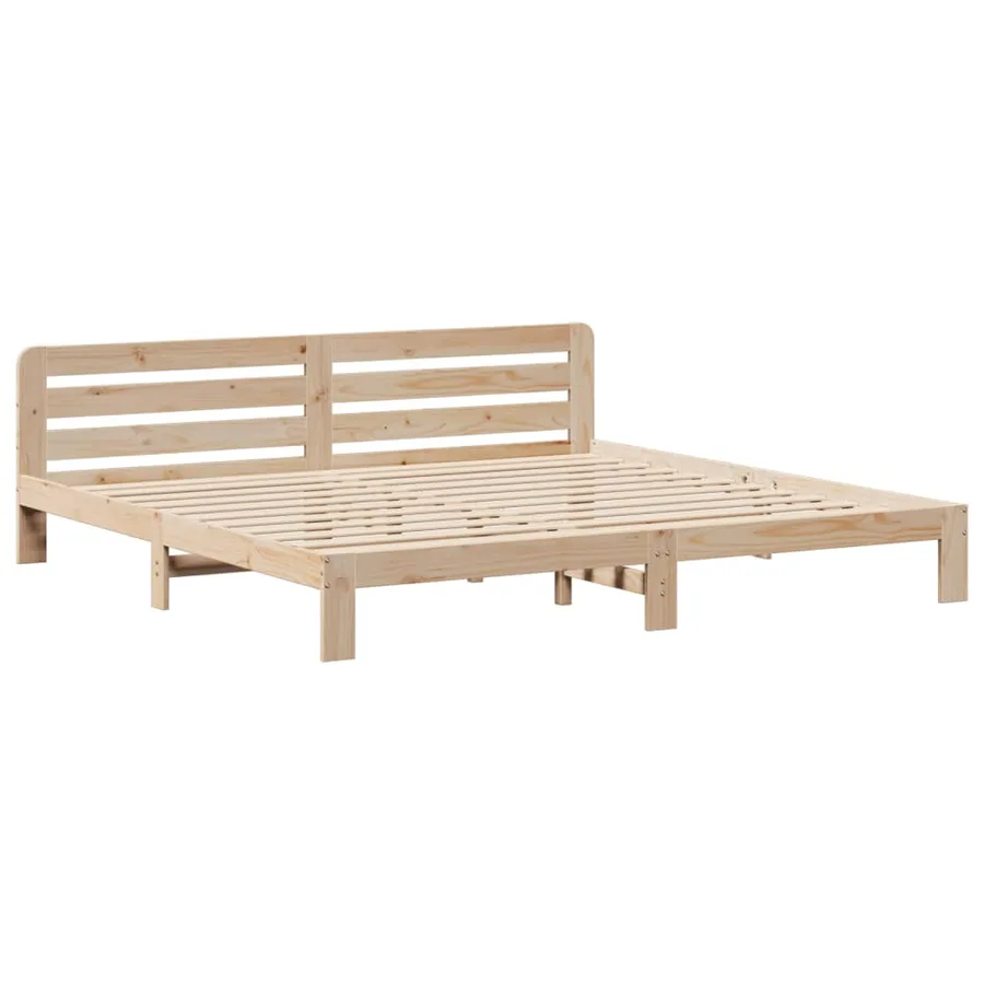 Cadre de lit sans matelas 200x200 cm bois massif de pin - 3