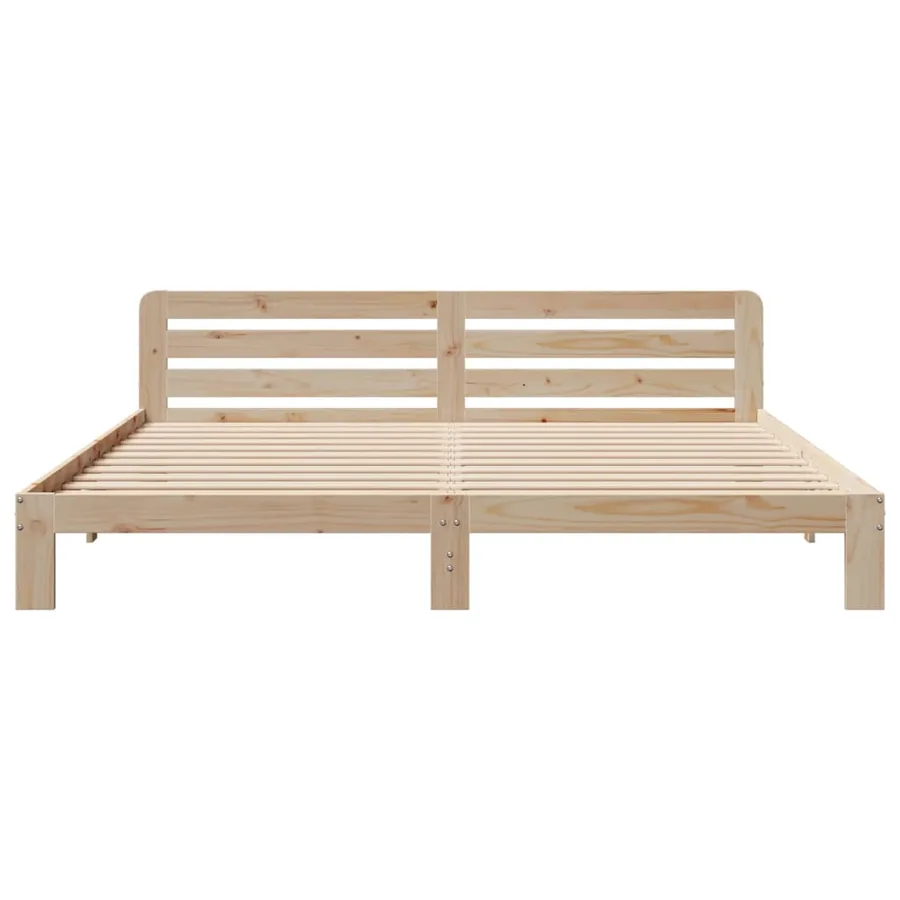 Cadre de lit sans matelas 200x200 cm bois massif de pin - 4