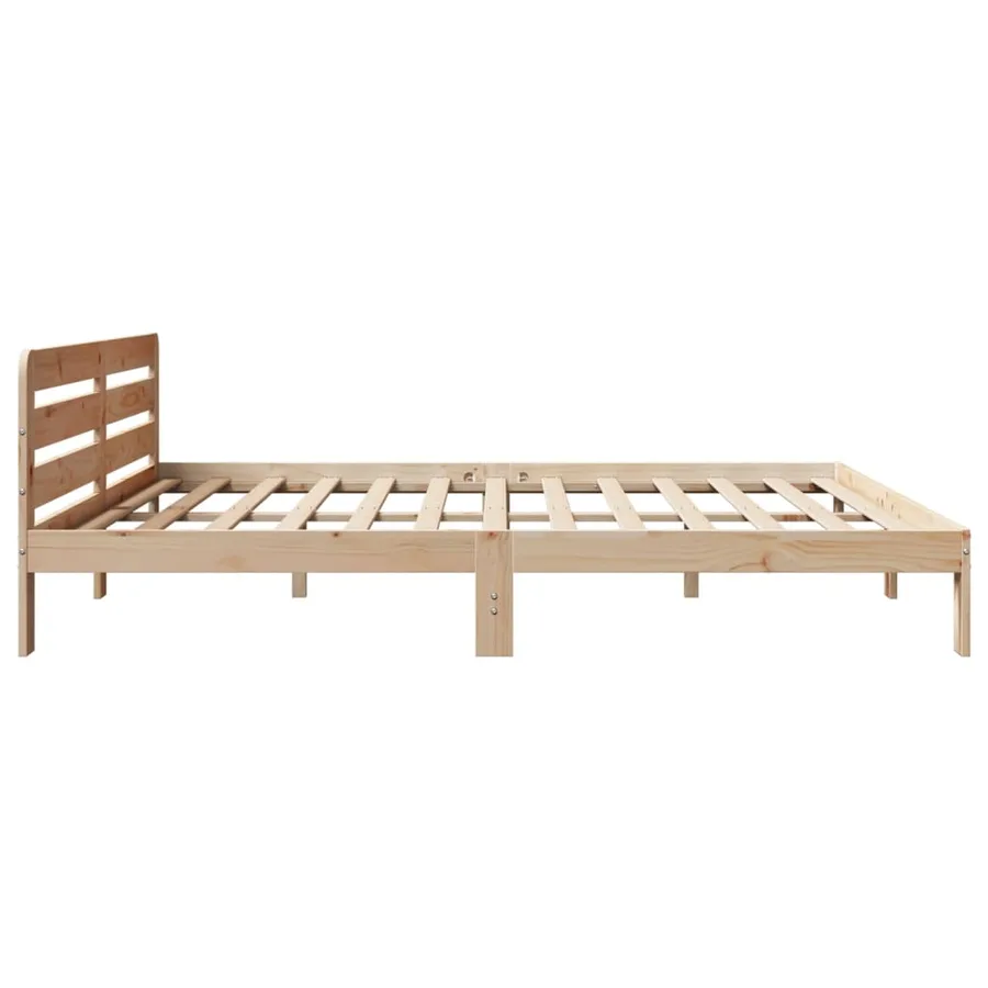 Cadre de lit sans matelas 200x200 cm bois massif de pin - 5