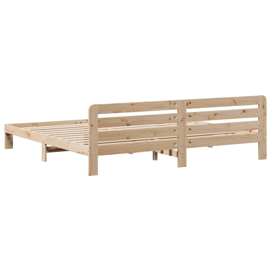 Cadre de lit sans matelas 200x200 cm bois massif de pin - 6