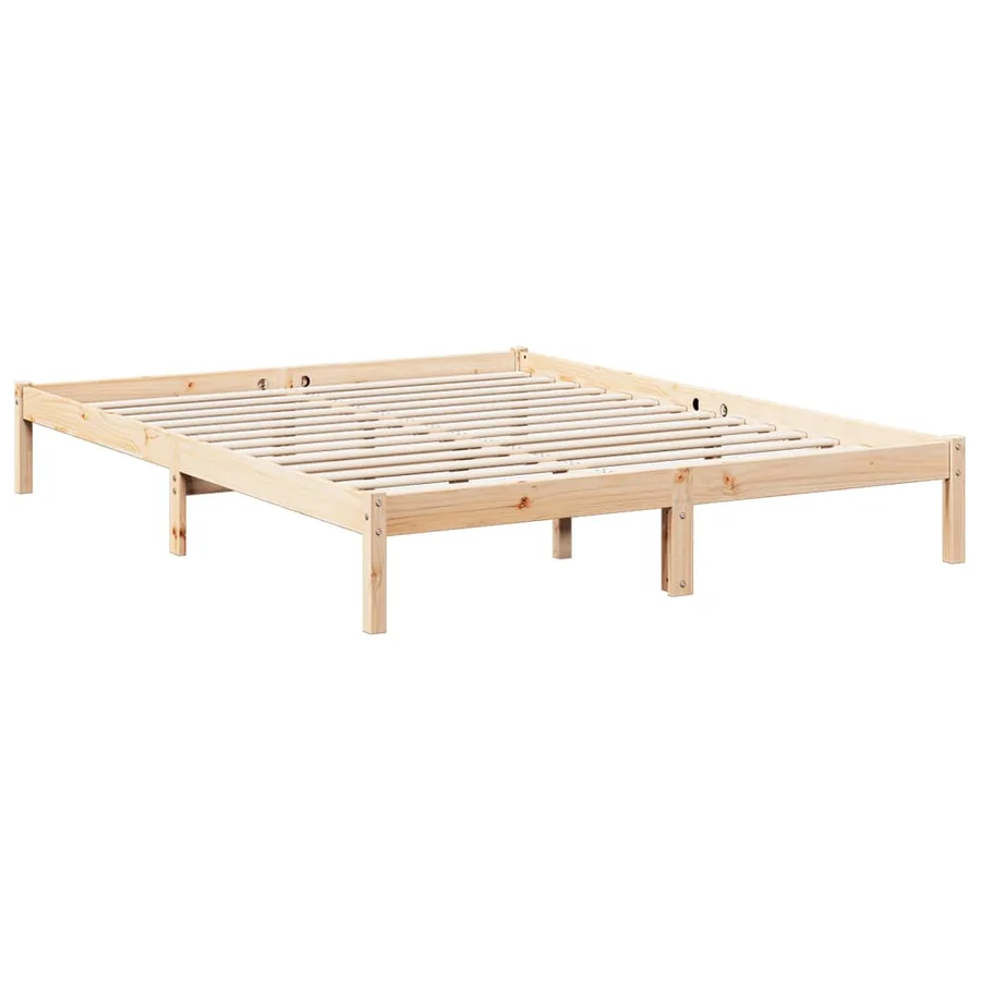 Cadre de lit extra long sans matelas 160x220 cm bois massif pin - 3