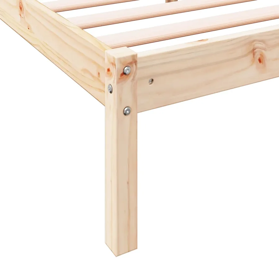 Cadre de lit extra long sans matelas 160x220 cm bois massif pin - 7