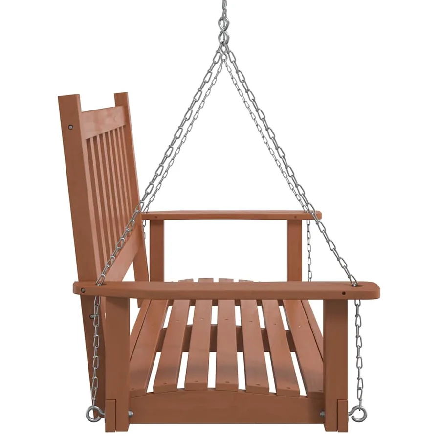 Banc de balançoire de jardin chaînes en métal bois massif sapin - 5